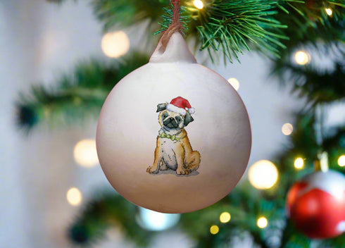 Pug Ceramic Bauble